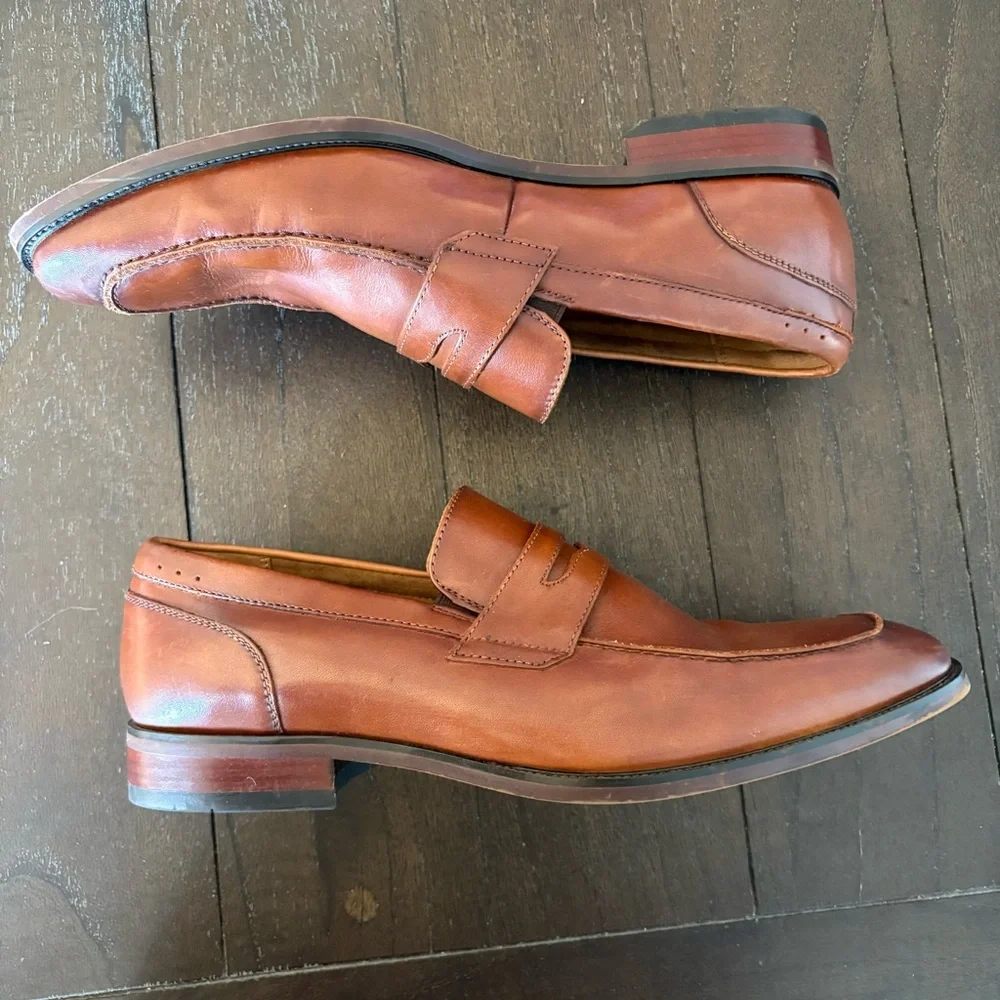 Florsheim Sorrento Moc‎ Toe Penny Loafers Cognac Size 9
